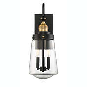 Savoy House Macauley 23.5" 3-Light Outdoor Wall Lantern in Black/Brass