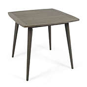 Contemporary Home Living 35.50" Gray Contemporary Square Outdoor Dining Table