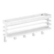 mDesign Metal Wall Mounted Mail Organizer and Key Holder, 5 Hooks