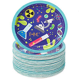 Blue Panda 80 Pack of Science Lab Party Paper Plates for Birthday Party (7 Inches, Blue)