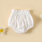 Laurenza&#39;s Baby Girls White Gauze Diaper Cover Bloomers
