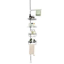Costway-CA 4-Tier Tension Shower Corner Caddy with 304 Stainless Steel