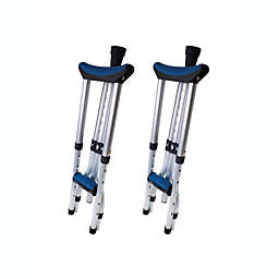 Carex Folding Aluminum Underarm Crutches - Lightweight, Great for Travel or Work, for 4'11
