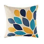 Gold And Turquoise Topfinel Leaves Throw Pillow Covers - Multi - 18" X 18"