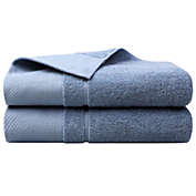 PiccoCasa Bath Towel Set 27" x 54", Soft 100% Combed Cotton 600 GSM Luxury Towels Highly Absorbent for Bathroom Kitchen Shower Towel Steel Blue 2 Pieces
