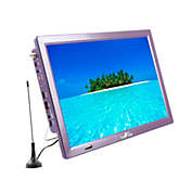 beFree Sound Portable Rechargeable 14 Inch LED TV with HDMI, SD/MMC, USB, VGA, AV In/Out and Built-in Digital Tuner in Purple