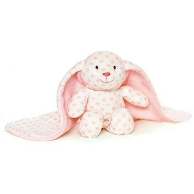 Teddykompaniet Big Ears 7-Inch Pink Polka-Dot Bunny Plush. View a larger version of this product image.