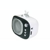 Link Retro Bluetooth Vintage Wireless Speaker with Cartoon Bracket Universal Phone Stand - White