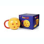 Dragon Ball Z 4-Star Dragon Ball Coffee Mug   Molded Ceramic Cup With Removable Lid   Holds 16 Ounces