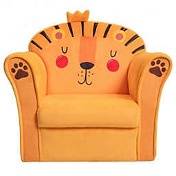 Costway Kids Armrest Lion Upholstered Sofa
