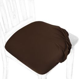 PiccoCasa Comfortable Chair Seat Covers for Dining Room Set of 6, Polyester Elastic Solid/Pure Soft Dining Room Chair Covers, Coffee