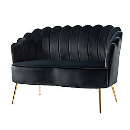 KARAT HOME Donata 50.2''Loveseat for Living Room and Bedroom Tufted Back 2-Seater Sofa in BLACK