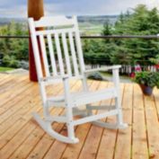 Flash Furniture Winston All-Weather Poly Resin Rocking Chair in White