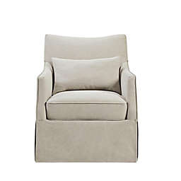 Martha Stewart London Skirted Swivel Chair, Beige