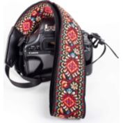 Art Tribute Red Woven Vintage Camera Strap for All DSLR Camera. Embroidered Elegant Universal Neck & Shoulder Strap, Floral Pattern Strap
