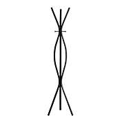 Contemporary Home Living 72" Black Contemporary Coat Rack with Hanging Pegs