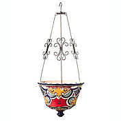 Plow & Hearth Authentic Mexican Talavera Hanging Planter