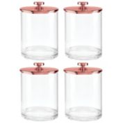 mDesign Round Acrylic Apothecary Canister Jars - 4 Pack