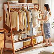 Stock Preferred Bamboo Clothes Hanging Garment Rack