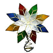 8 Point Multi Colored Capiz Star Light Up Christmas Tree Topper Decoration New