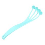 Unique Bargains Back Scrubber for Shower, Silicone Body Scrubber Massage Back Washer Body Shower with Long Handle, Blue