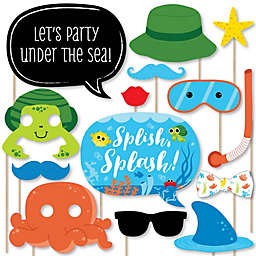 Big Dot of Happiness Under the Sea Critters - Birthday Party or Baby Shower Photo Booth Props Kit - 20 Count