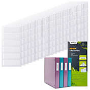 Juvale 120 Pack Self-Adhesive 3 Ring Binder Spine Stickers with White Binder Spine Label Inserts for Small Business Office Supplies (1x3 Inches)