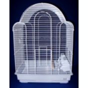YML  Home Small Bird House 1704 3/8" Bar Spacing Shell Top Bird Cage In White