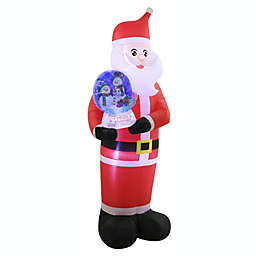 Occasions 8' INFLATABLE SANTA HOLDING SWIRLING LIGHTS SNOW GLOBE,  Tall, Multicolored