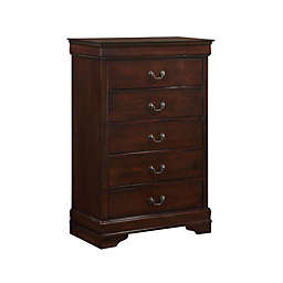 Elements Picket House Furnishings Ellington 5-Drawer Chest in Cherry