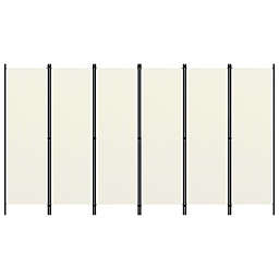 vidaXL 6-Panel Room Divider Cream White 118.1