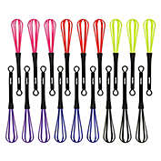 Glamlily 18 Pack Mini Silicone Whisks for Hair Dye with Clear Storage Container (6 Assorted Colors)