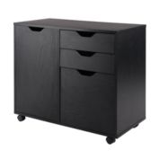 Winsome Wood Home Office Halifax 2 Section Mobile Filing Cabinet, Black