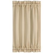 PiccoCasa Classic Blackout French Door Curtain Panel, Blackout Door Curtain Solid Drapery with Tiebacks, 1 Panel Khaki W25" x L40"