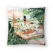 Americanflat - Picnic In The South Of France Throw Pillow By Sabina Fenn - 18.0"H x 18.0"W x 1.5"D