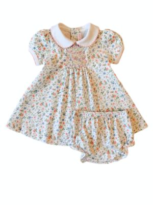 Pineapple Sunshine - Pink Madison Smocked Dress / 12-18mo