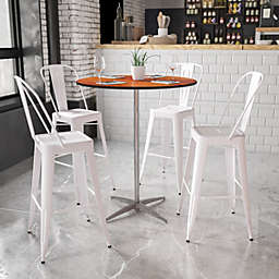 Flash Furniture 36'' Round Wood Cocktail Table with 30'' and 42'' Columns