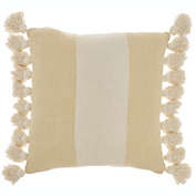 Mina Victory Life Styles Color Block W Tassel 18" x 18" Yellow Indoor Throw Pillow