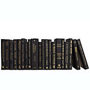 Booth & Williams Onyx & Gold Decorative Books, One Foot of Real, Shelf-Ready Books, Buy As Many Feet As You Need