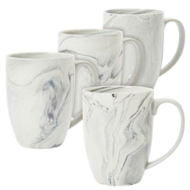 Juvale Set of 4 Grey Marble Ceramic Mugs for Coffee, Hot Cocoa, Tea (16oz). View a larger version of this product image.