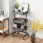 Alternate image 0 for Gymax 3 Tier Metal Rolling Utility Cart Storage Mobile Organization