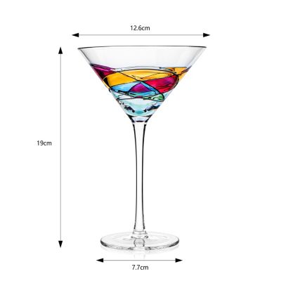 TAG 16 oz FREE SHIPPING Confetti Stemless Martini Glass Multi Set of 2 