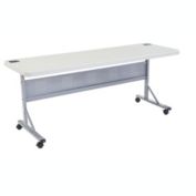National Public Seating  24" x 72" Flip-N-Store Training Table - Speckled Grey
