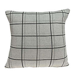 HomeRoots Large Scale Tan and Grey Plaid Cotton Accent Pillow Cover - 20