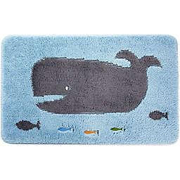 Juvale Non Slip Bath Mat, Kid's Bathroom Decor, Whale Rug (30.7 x 18.9 In)