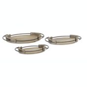 Melrose Home Decorative Tray (Set of 3) 17.25"D, 19.25"D, 21.25"D Iron/Wood