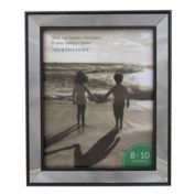 Northlight 12" Black and Silver Glass Mirror Encased Photo Frame for 8" x 10" Photo