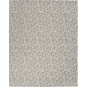 Nourison Grafix 7'10" x 9'10" (8' x 10') Grey Area Rug Bohemian Contemporary Botanical by Nourison