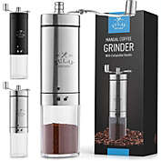 Zulay Kitchen Manual Coffee Grinder with Foldable Handle - Silver