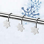 FITNATE 12PCS Anti-Rust Snowflake Shower Curtain Hooks